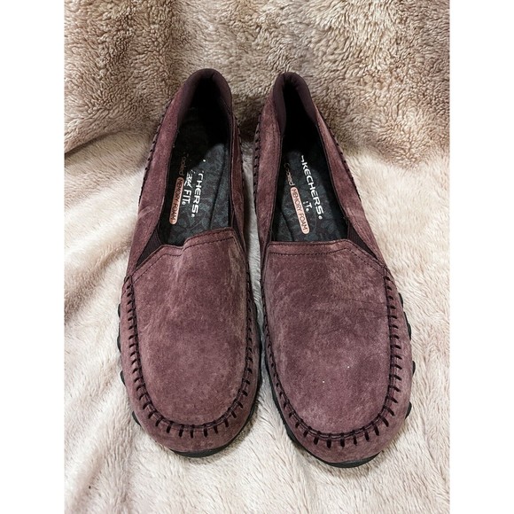 Skecher Shoes - Skechers Relaxed Fit Biker Alumni Womens 8 Purple Suede Slip On Shoes 49415